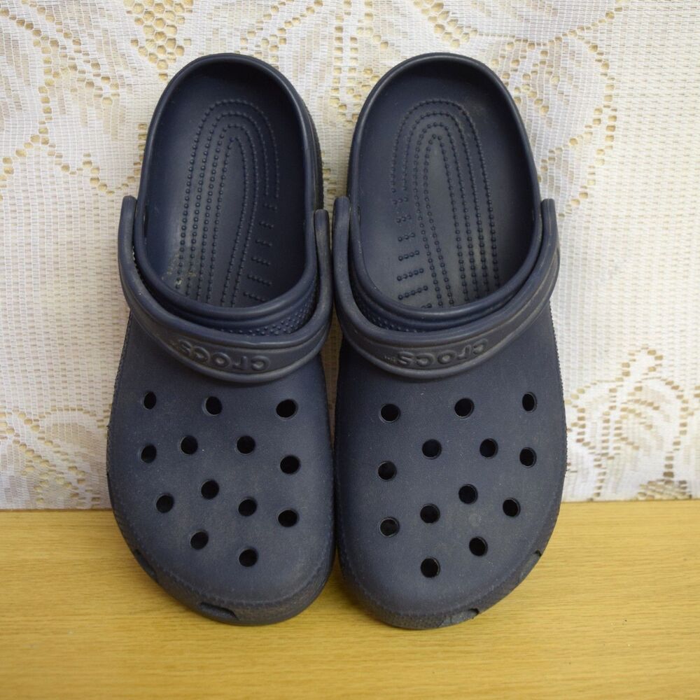 Crocs Womens Sz 11 Dark Blue Slip On Shoes Comfort Walking Sandals PLEASE READ